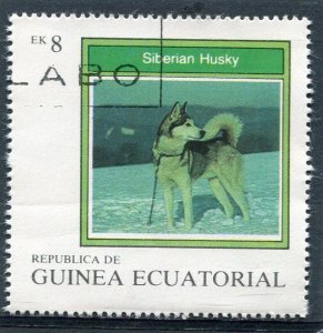 Equatorial Guinea 1977 DOG SIBERIAN HUSKY 1 stamp Perforated CTO Used