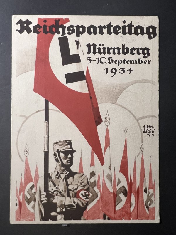 1934 Nazi Germany Postcard Cover Nuremburg to Bremen