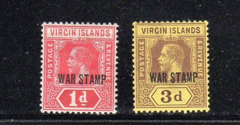 VIRGIN ISLANDS #MR1-MR2  1917  WAR TAX   MINT VF LH O.G