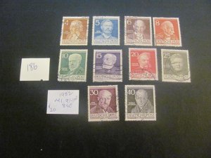 Berlin 1952 Used MI. 91-100 SET XF 50 EUROS  (186)