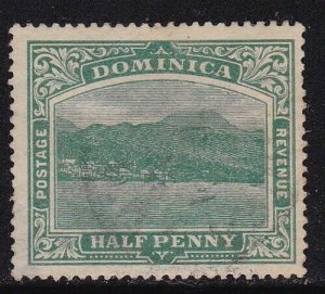 Album Treasures Dominica Scott # 35 1/2p View of Roseau VF Used CDS