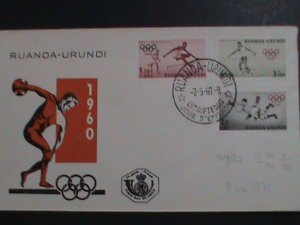 RUANDA-URUNDI-1960 FDC-17TH OLYMPIC GAMES-ROME MNH FDC VERY FINE