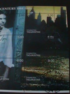 TAJIKISTAN- 2000--20TH CENTURY DREAMS-THE BEST MOVIE STARS- CTO NH SHEET-VF