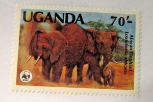 Uganda SC #374 AFRICAN ELEPHANT WWF MNH stamp