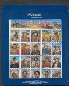 #2870 MNH RECALLED LEGENDS OF THE WEST ERROR (my262)