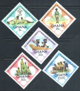 GHANA - 1972 65th ANNIVERSARY BOY SCOUT MOVEMENT - 5V - MINT NH