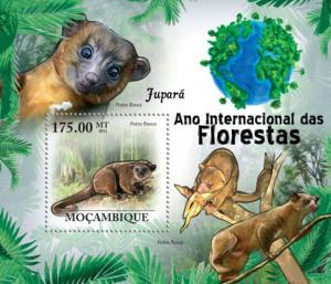 MOZAMBIQUE 2011 SHEET INTERNATIONAL YEAR OF FORESTS JUPARA WILDLIFE