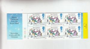 GB 1993 £3.80 SANTA 2nd CLASS CHRISTMAS BOOKLET LX5.. FRONT SANTA/SLEIGH