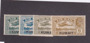 Kuwait scott # C1 - C4 VF OG lightly hinged set nice colors cv $ 197 ! see pic !