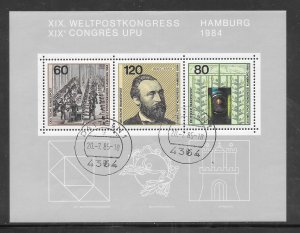 Germany #1420 CTO 1984 Postal Union Congress Souvenir Sheet (12181)