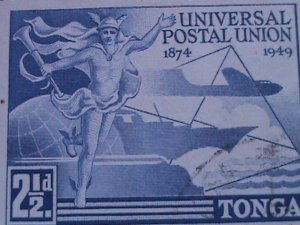 ​TONGA 1949 SC#87 UNIVERSAL POSTAL UNION  USED 73 YEARS OLD STAMP RARE VF