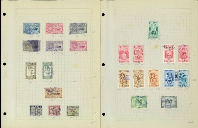 Venezuela 1882-1960 M & U (mostly) Hinged on Homemade pages