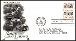 US 2015 America's Libraries PCS Artcraft Variety Typed FDC
