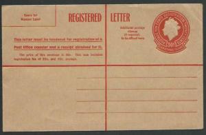 CHRISTMAS IS QE 30c Registered envelope fine unused........................25560