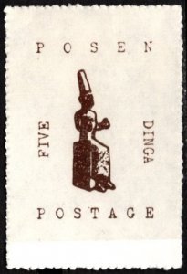 Vintage Posen Illinois Charity Poster Stamp Posen 5 Dinga Postage MNH