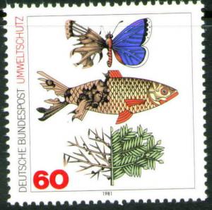 Germany Scott 1346 Mint No Gum MNG 1981 Environment stamp