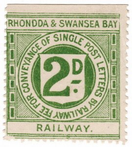 (I.B) Rhondda & Swansea Bay Railway : Letter Stamp 2d