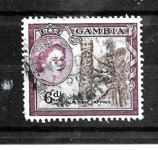 Gambia Stamp- Scott # 159/A8-6 p-Canc/LH-1953-OG