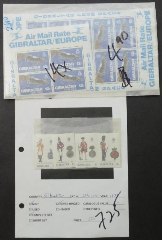 EDW1949SELL : Gibraltar Très Propre Collection de Principalement VF MNH Scott