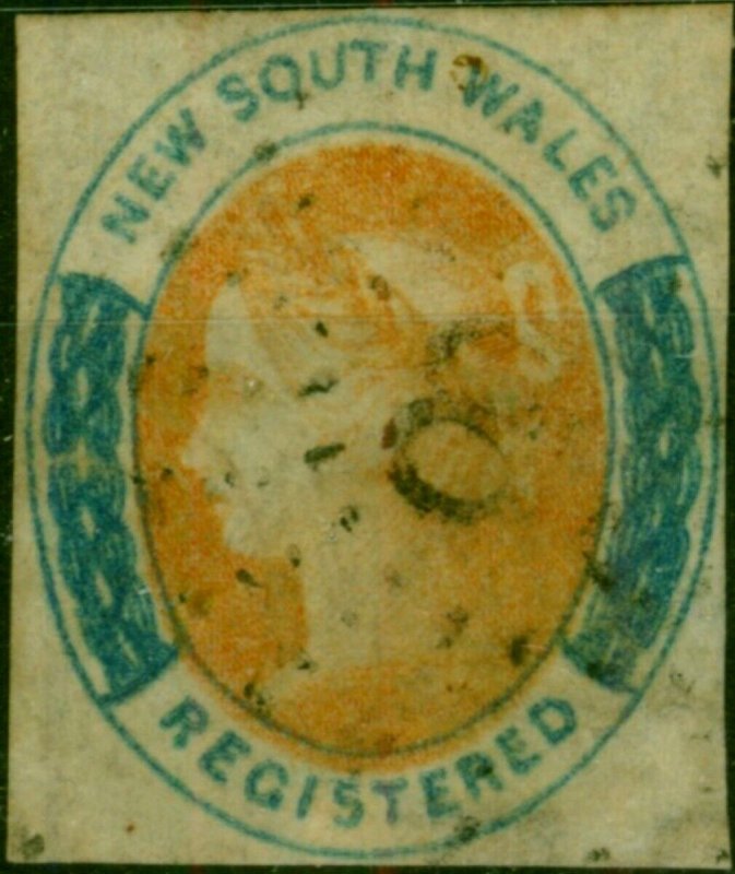 N.S.W 1859 (6d) Orange & Prussian Blue SG106 Fine Used