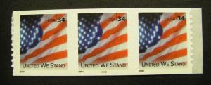 Scott 3550, 34c United We Stand, PNC3 #2222, MNH Beauty