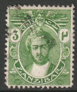 Zanzibar Scott 121 - SG247, 1913 Sultan 3c used