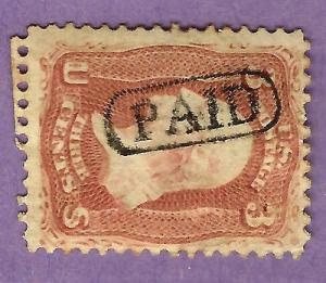 US 1860s Civil War Era Fancy Cancel:  SON 'PAID' ~ Skinne...