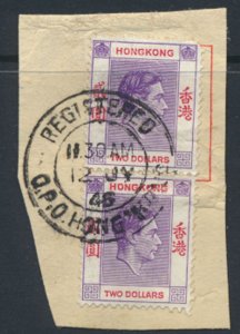 Hong Kong for cancel collector  Registered Sc 164Ab  SG 158 see  details