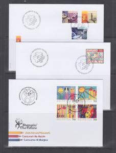 Switzerland Mi 1709/1745, 2000 issues, 10 complete sets on 10 official FDCs, VF