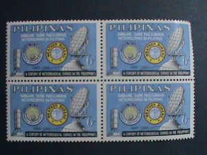 ​PHILIPPINES-1965-SC# 922-4 CENTENARY OF METEOROLOGICAL SERVICE-MNH BLOCKS-VF