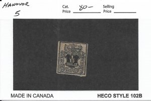 Germany: Hanover: Sc # 5, used (64709)