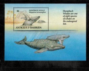 Antigua 1993 - Marine Life, Whale - Souvenir Stamp Sheet - Scott #1661 - MNH