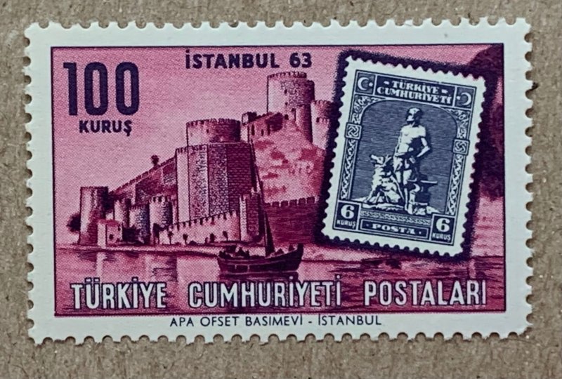 Turkey 1963 100k Istanbul stamp Exhibition, MNH.  Scott 1599, CV $0.50