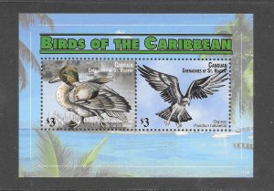 BIRDS - ST VINCCENT GRENADINES-CANOUAN S/S MNH