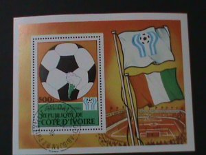 IVORY COAST-1978 -WORLD CUP SOCCER -ARGENTINA'78 CTO S/S VF-FANCY CANCEL