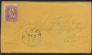 10/27 (1866) Darien Ga #94 grill J Fish cover post War South St. George Maine