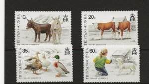 Tristan Da Cunha 1994 Livestock   sg.572-5 set of 4    MNH