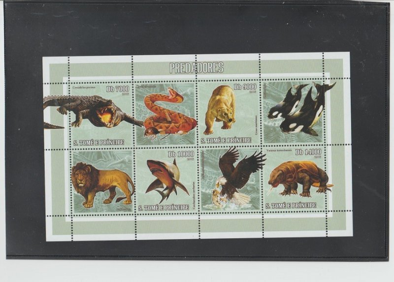 St. Thomas & Prince Islands  Scott#  1597  MNH Sheet of 4  (2006 Predators)