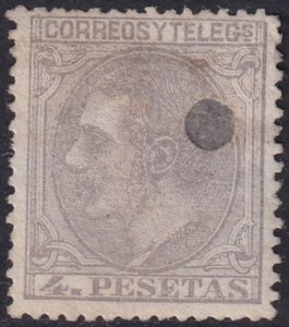 Spain 1879 Sc 250 telegraph punch (taladrado) cancel