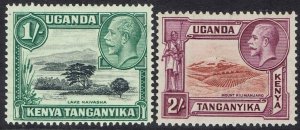 KENYA UGANDA AND TANGANYIKA 1935 KGV PICTORIAL 1/- AND 2/-