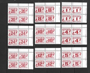 CANADA 1977 FOURTH ISSUE RED POSTAGE DUES - URPB SET - SCOTT J28a TO J40 - MNH