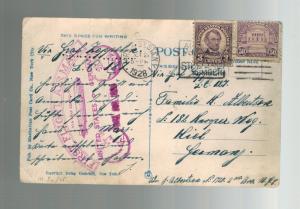 1928 USA Graf Zeppelin LZ 127 First Flight Flight postcard Cover to Kiel GErmany