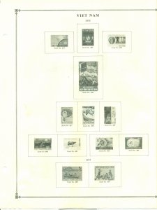 Viet Nam Collection on Scott Album Pages 1951-1975 23 pages, 170+ stamps M & U