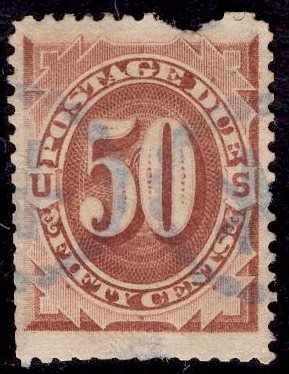US Stamp #J7 50c Brown Postage Due USED SCV $90.00