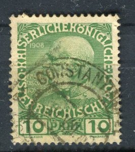 AUSTRIA LEVANT; Early classic 1908 F. Joseph surcharged 10pa. used fair Postmark