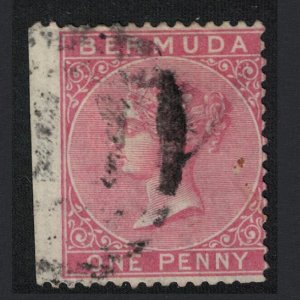 Bermuda Queen Victoria One Penny pale rose Left Side Imperf RARR 1865 Canc SG#2