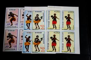 Central Africa Stamps # B8-11 NH Imperforate Blocks of 4 Lot