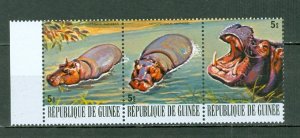 GUINEA 1977 HYPPOPOTAMUS #757 STRIP...MNH...$4.00