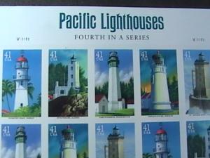 U.S.# 4146-4150(4150a)-MINT/NH-- PANE OF 20--PACIFIC -LIGHTHOUSES--2007