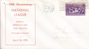 1951 Baseball Opening Day Event Cover with Baseball Stamp